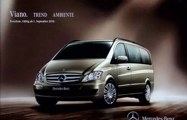 281821) Mercedes Viano - Preisliste & Extras - Prospekt 09/2010