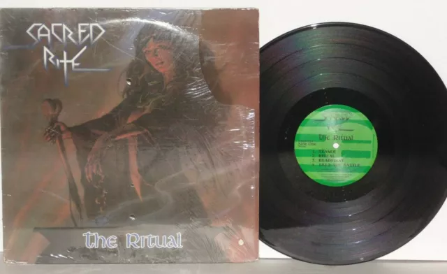 SACRED RITE The Ritual LP VG+ 1985 Greenworld Plays Well GWD90515 Metal Vinyl