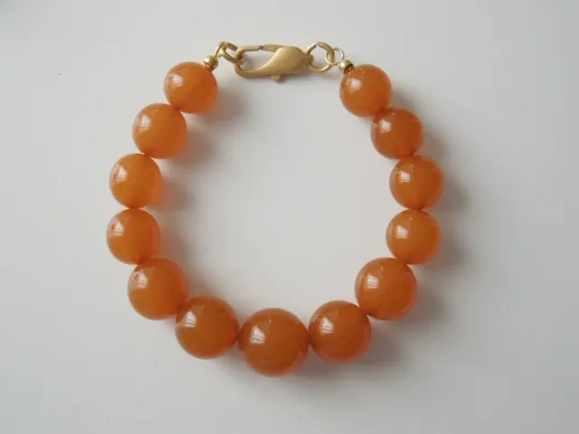 Bracelet Ambre Boules Miel Modifié Chauffe Russie 26,2 G / Longueur 23 CM