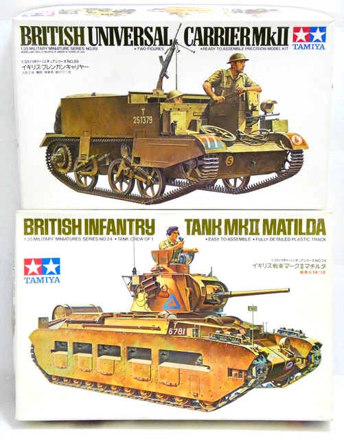 Lot 2 Maquette Tamiya 1/35 British Carrier / Matilda Wwii Military Sachet Scelle