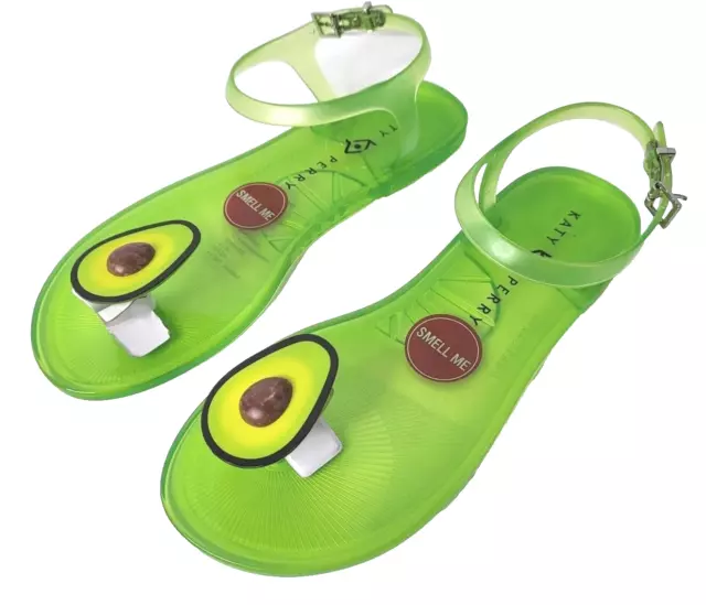 Katy Perry Women's The Geli-PVC Avocado Sandals Size 7M KP0070 NIB