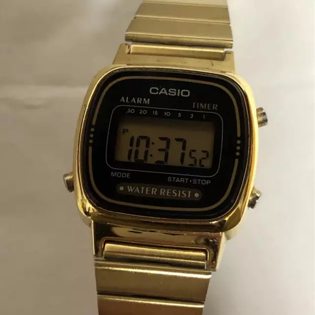 CASIO 3191 LA670W Water Resistant Stainless Steel Square Wristwatches B1816