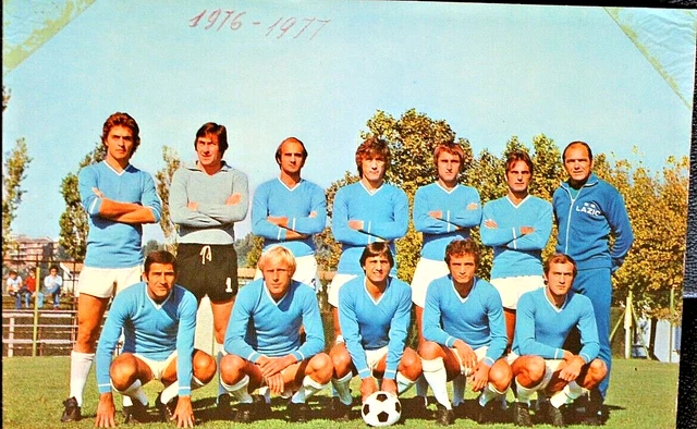 MAXI CARTOLINA FORMAZIONE Società.Sportiva LAZIO 19771978 allenatore