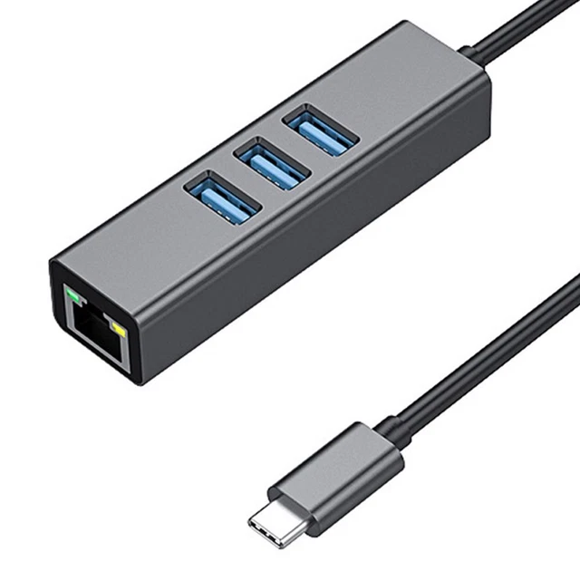 COMPUTER SPLITTER RJ45 Expander 1000Mbps USB Type-C HUB Ethernet ...