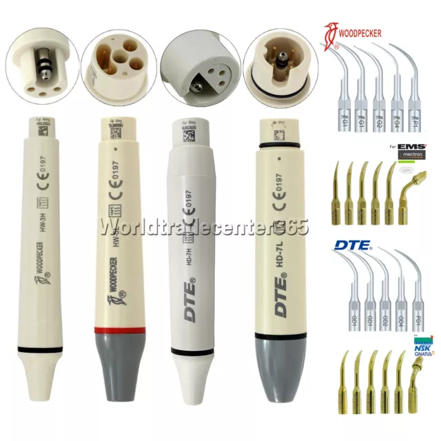 WOODPECKER DTE Dental Ultrasonic Piezo Scaler Handpiece LED EMS Satelec/Tips