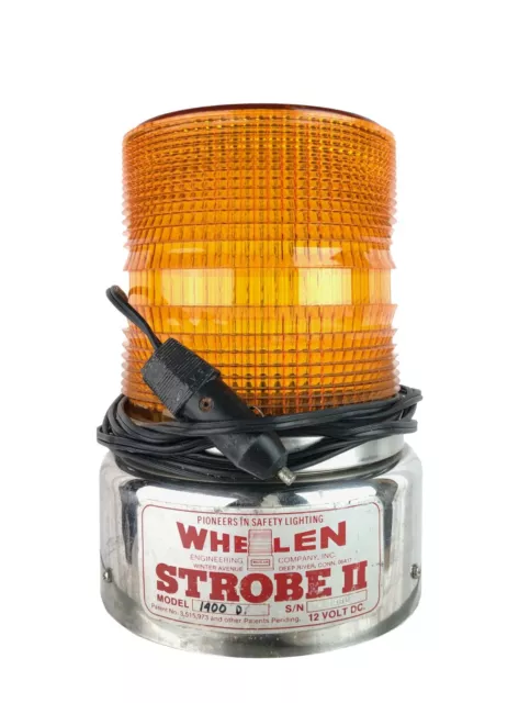 VINTAGE WHELEN II 1400-D Strobe Light w Cigarette Lighter Adapter Magnetic  Base $199.99 - PicClick