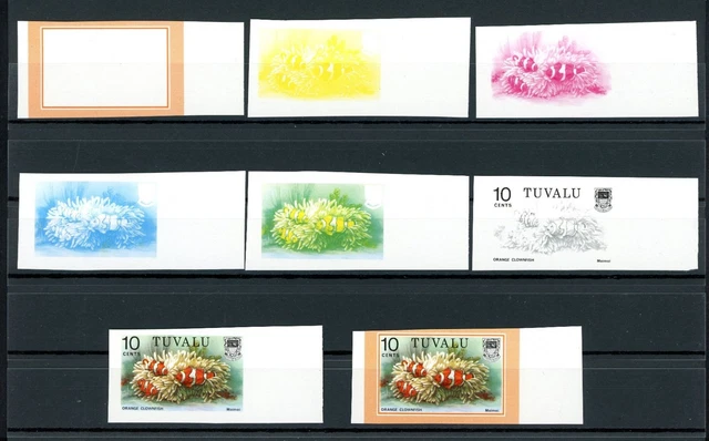 Tuvalu 89 geschnitten postfrisch Phasendrucke, Fische #JP067