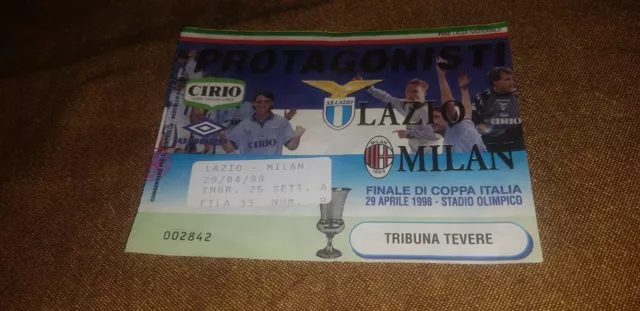 Lazio Vs Milan  Finale Coppa Italia 1998 Rare Used Ticket Roberto Mancini
