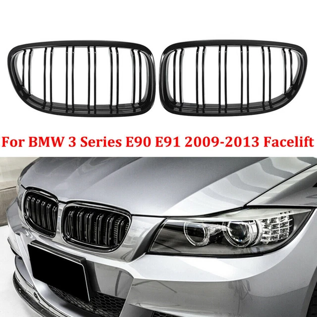 Per BMW Serie 3 E90 E91 09-12 LCI griglia renale anteriore nera lucida stile M
