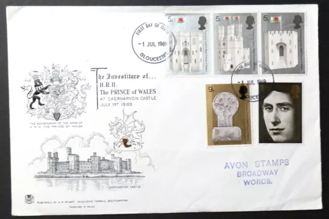 Gb 1969 First Day Cover Sg802-06 Investiture Of Hrh The Prince Of Wales