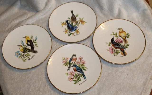 Vintage Bareuther Waldsassen Bavaria  West Germany Set of Four Bird Plates