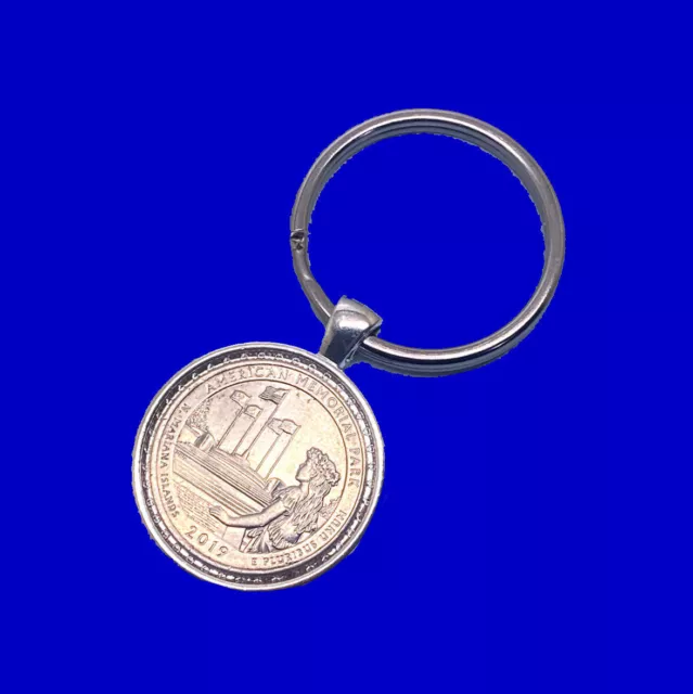 Coin Necklace or Keyring American Memorial Park Northern Mariana Islands Quarter 2