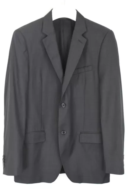 CALVIN KLEIN Blazer Uomo (UK) 38 Babbo Lana Petto Singolo Notch Grigio