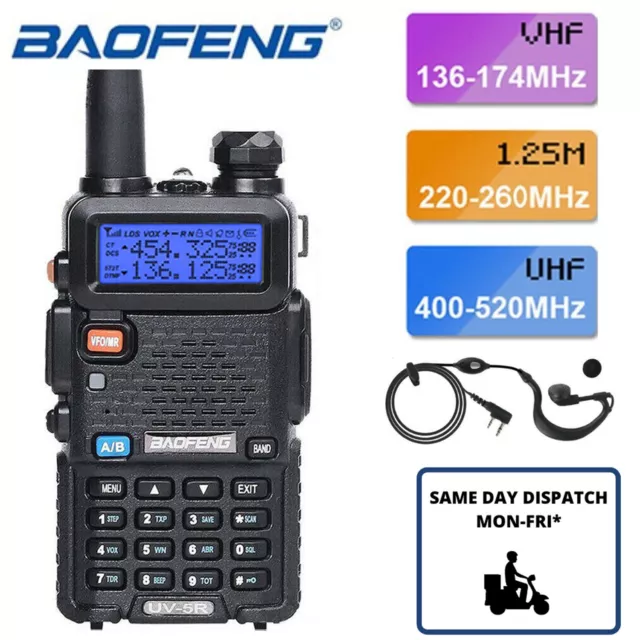 Baofeng UV-5R III Tri-band Walkie Talkie UHF VHF Ham FM Two Way Radio Interphone