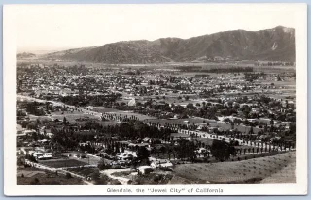 Postcard RPPC CA Glendale The Jewel City Of California Birds Eye View P6P