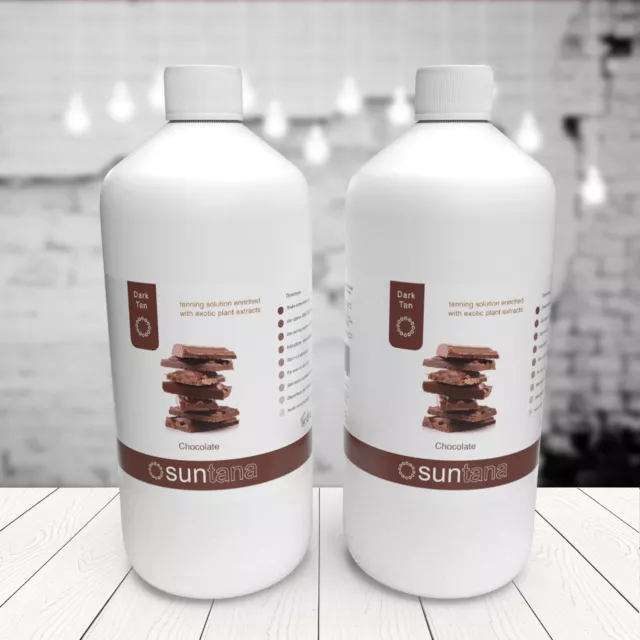 2 x 1000ml Suntana CHOCOLATE Fragranced Dark Tan (12% DHA) - 2 x Litres