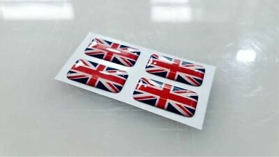 Union Jack 3D Gel Domed Sticker Flag Car Decal COLOURED 20x10mm x4
