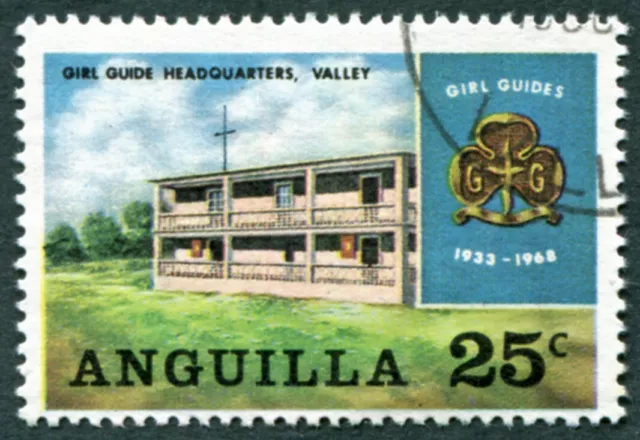 ANGUILLA 1968 25c multicoloured SG42 used NG Anguilllan Girl Guides Anniv #B02