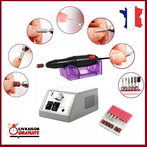 Mini Ponceuse Électrique Nail Art Pour Les Ongles Faux Manucure 30000 Trs Kit FR