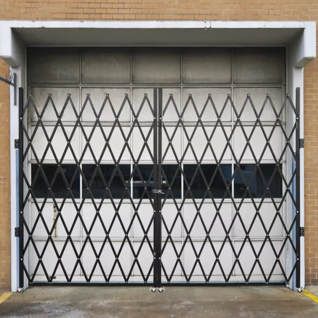 VEVOR Puerta de Seguridad Plegable Doble Acabado en Polvo 2 x 3,66 m con Ruedas