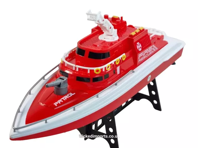 RC Boat 2.4G Kids Racing Boats HighSpeed Remote Boat Water SPRAY Fire Engine Toy