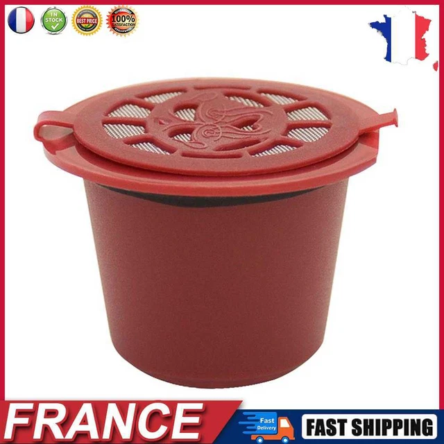 Reusable Refill Coffee Capsule Filter Shell for Nespresso Machine (Red) fr