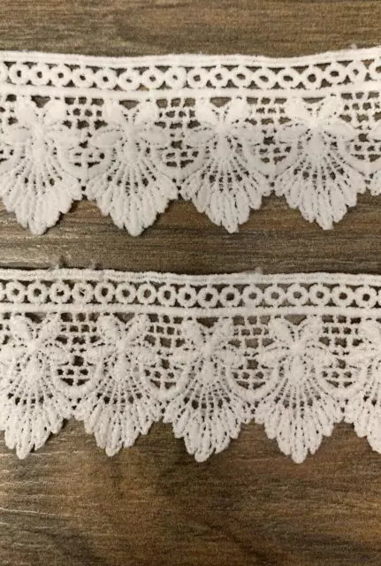 Scalloped Ivory Cotton Guipure Wedding Lace Trim Vintage Inspired 50m wide LC18