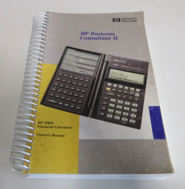 HP 19BII Financial Calculator / Business Consultant II - Owner's Manual - 1989