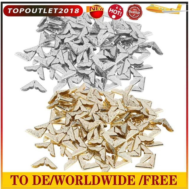 Demiawaking 100 St?ck Eckenschutz Buchecke dekorative B?cher Eckenschutz Metall