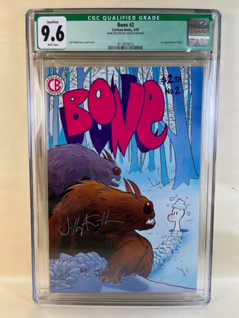 Cartoon Books BONE #2 1st Printing CGC 9.6 Qualified Signed by Jeff Smith