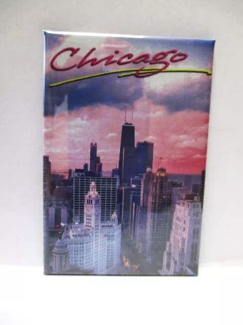 Chicago Skyline Illinois USA Souvenir Photo Magnet, America, New (62)