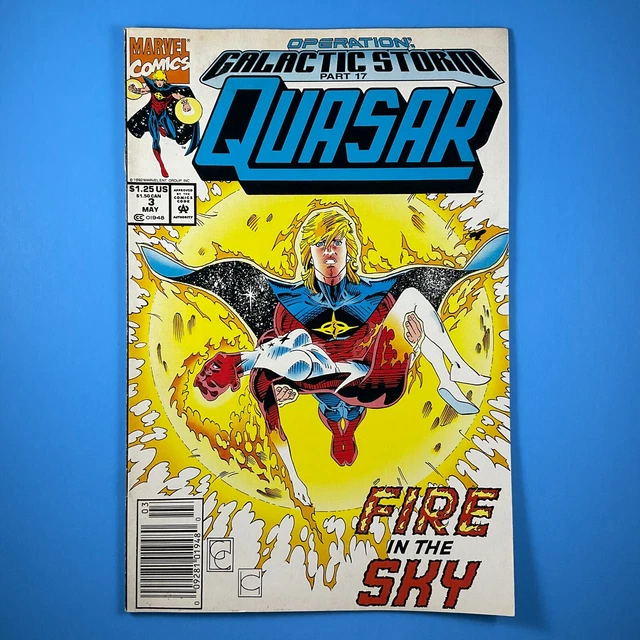 QUASAR #3 Newsstand UPC #34B Operation Galactic Storm Part 17 Marvel Comics 1992