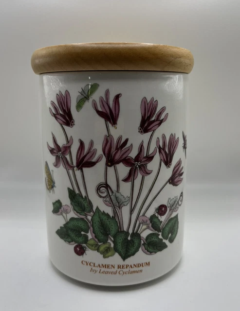 PORTMEIRION BOTANIC GARDEN Canister Jar Ivy Leaved Cyclamen - 5.5” Spring Decor
