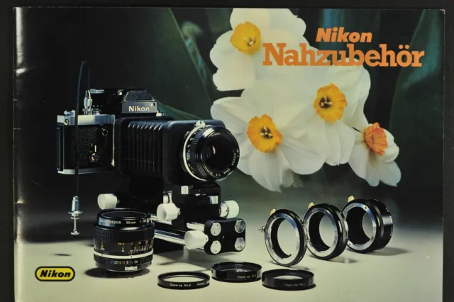 Nikon F / Nikon F2 Broschüre Nahzubehör (80er Jahre) (D)