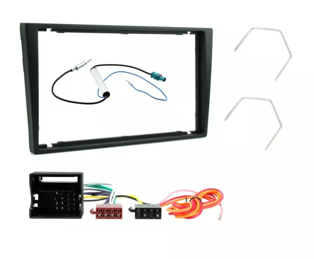 Black Double Din Facia Wiring Loom Aerial Adapter Kit For Vauxhall Combo Vivaro