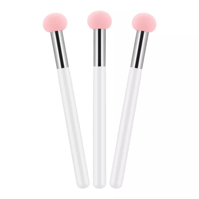 3 Pcs White Small Mushroom Head Foundation Brush for Liquid Makeup Bulk Sponges