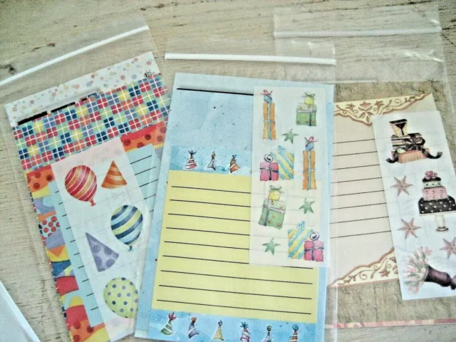 LOTE DE 3 Paquete de Memorias Creativas KITS DE FINALIZACIÓN DE PÁGINA CUMPLEAÑOS Pegatinas Papel