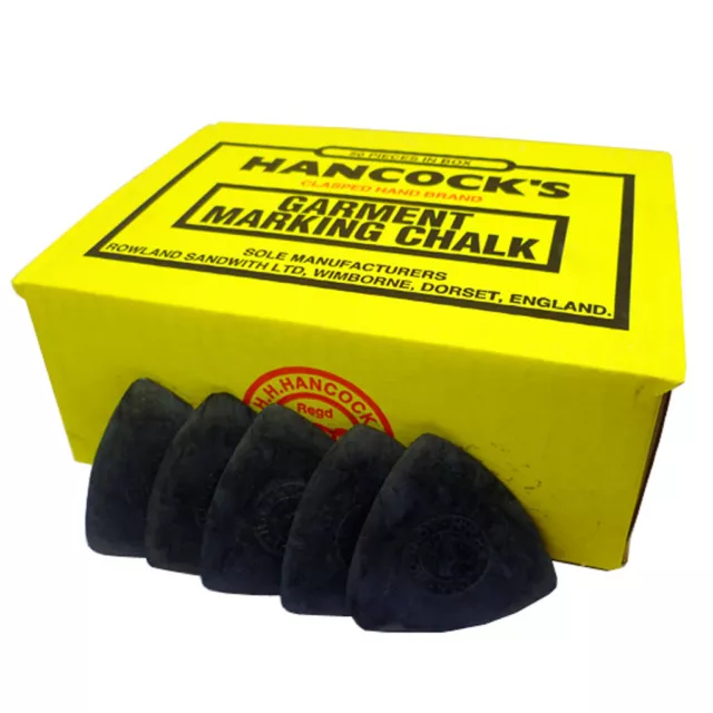 Hancocks Tailors Garment / Fabric Marking Chalk - Black - 12, 25, 50 Packs