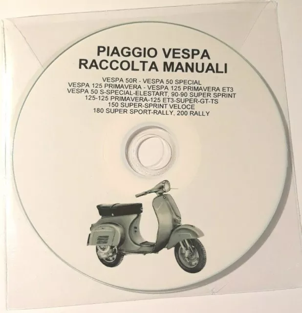 Cd:6 Manuali Officina/Manut/Riparaz Piaggio Vespa 50R-Special-125 Primavera-Et3*