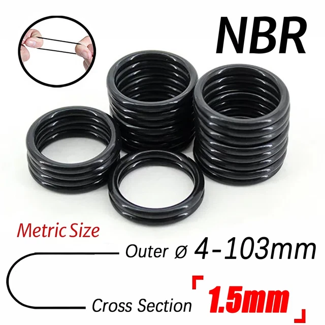 Juego De Juntas Tóricas NBR (caucho De Nitrilo) Métricas – Sección 2.5mm, Diámetros 10.2mm A 20mm – ISO9001, Fabricado En Reino Unido