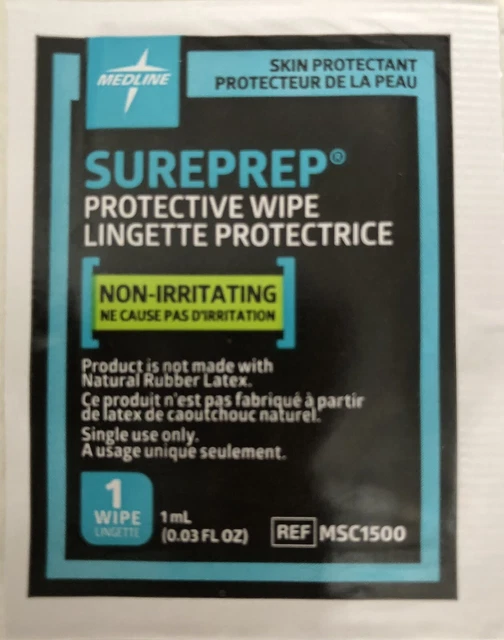 80 toallitas protectoras para la piel Medline Sureprep caducan 2025