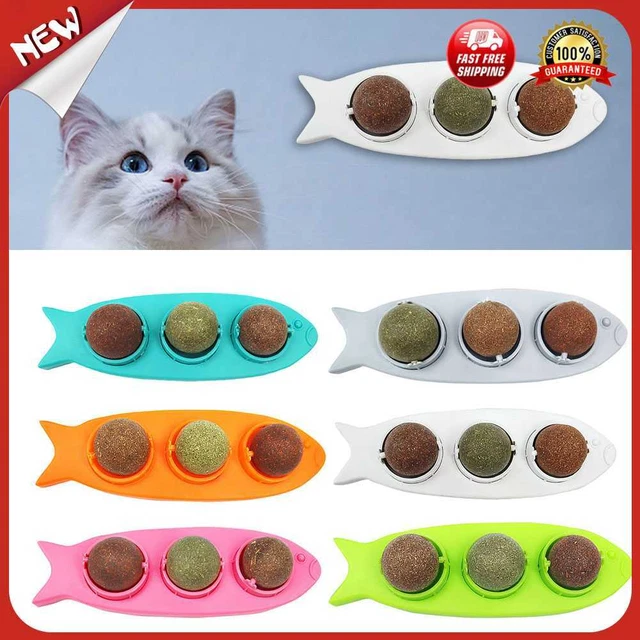 es 3 In 1 Catnip Ball Natural Safe Catnip Molar Stick Rotatable Pet Treats Suppl