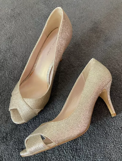 ladies occasion shoes size 6 roland cartier dubai gold peep toe Wedding Guest