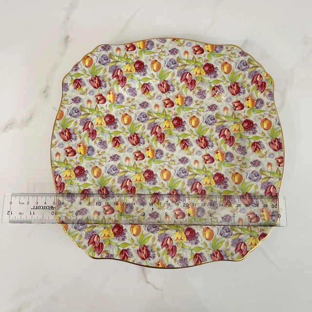 Royal Winton Grimwades Stratford Vintage 1995 Chintz 10.5” Square Charger Plate 5