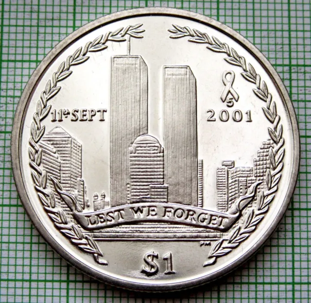 BRITISH VIRGIN ISLANDS 2006 1 DOLLAR, 5th Anniversary Attack on Twin Towers, BU