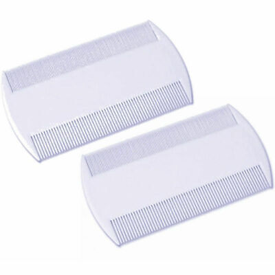 2 Nit Combs Head Lice Removal For Adults Kids Flea Cats Long Thick Hair Plastic