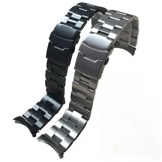High Quality Solid Stainless Steel Watch Strap Band curved end 19/20/21/22/23mm