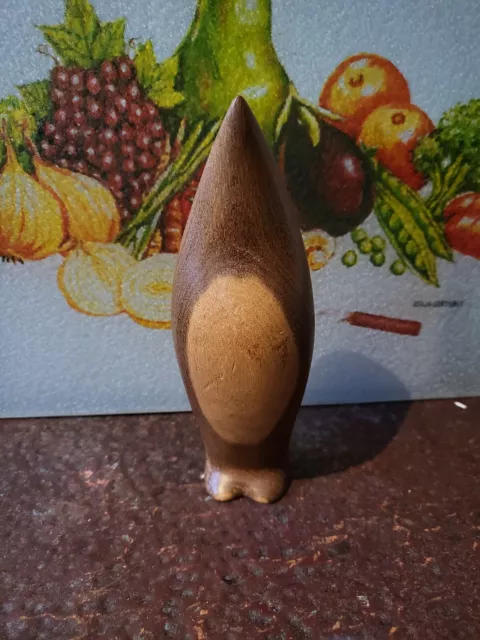 Carved Penguin Figure Wood Art Carving Wooden Sculpture Mid Century Modern