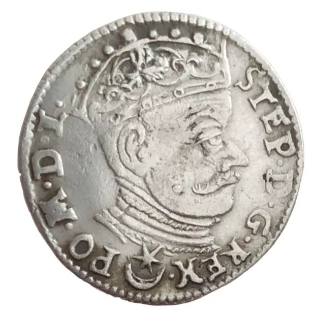 Stephan BATHORY 1581 Trojak, 3 Groschen, Polen