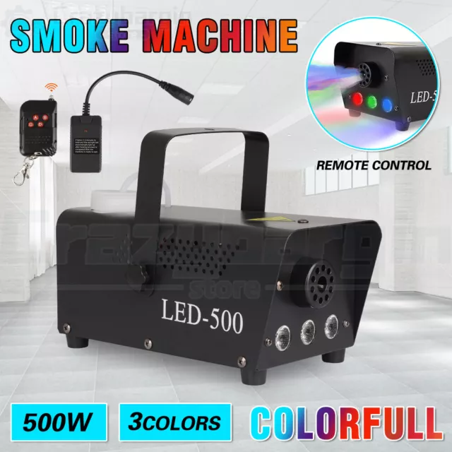 Fog Smoke Machine Fogger 500W RGB LED Party Club Disco DJ Effect Wireless Contro